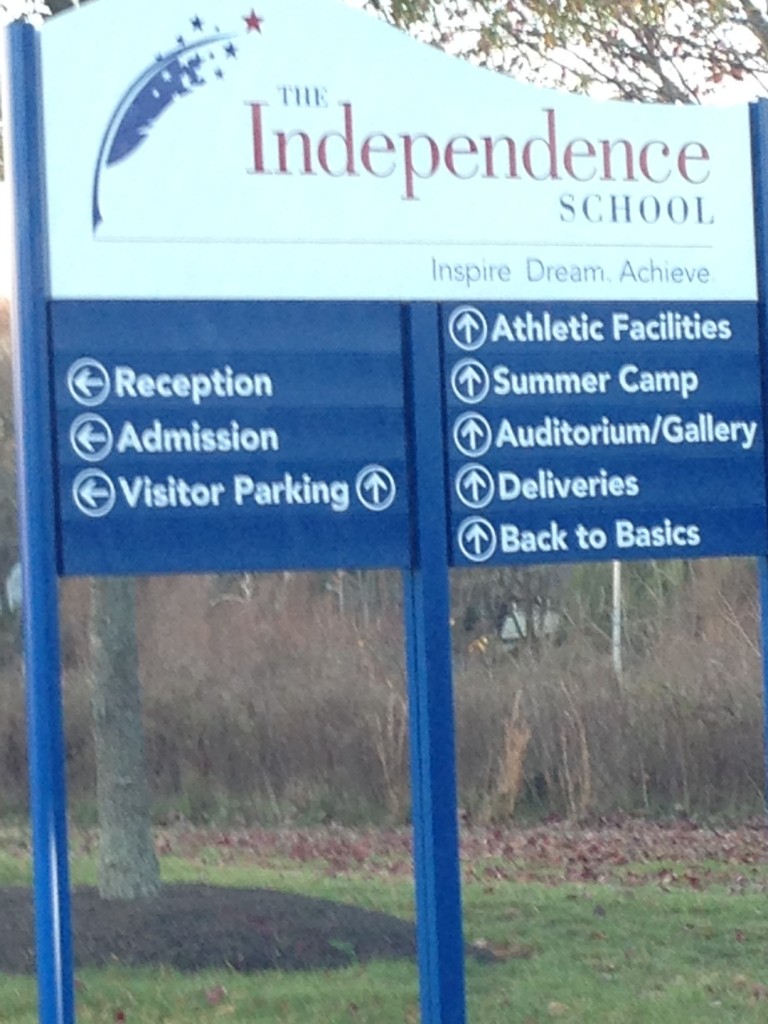 Independence School signage