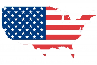 Flag Map of USA